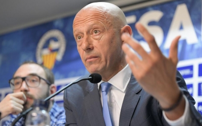 Calzada, durant un moment de la seva intervenció d'avui | Roger Benet